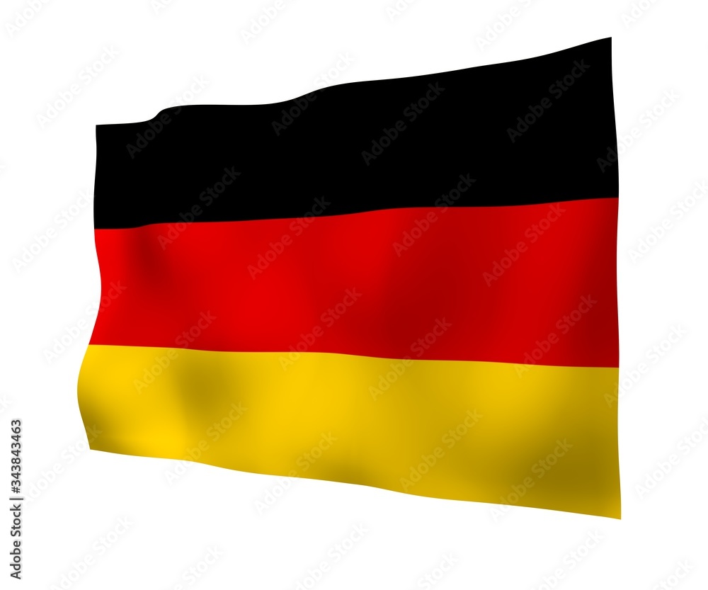 Flag of Germany. Wide format 3D illustration. State symbol of the Federal Republic of Germany. 3D rendering Flag of Germany. Wide format 3D illustration. State symbol of the Federal Republic of Germany. 3D rendering