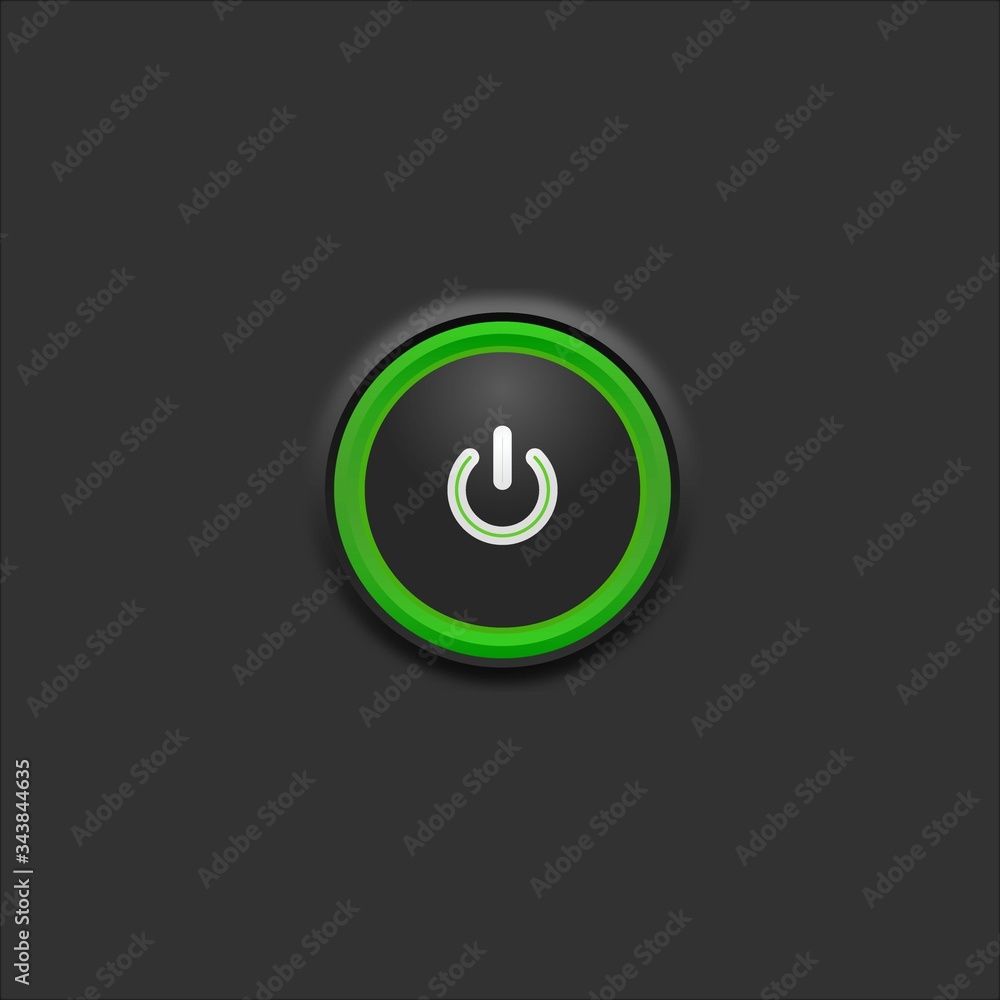 icon of green power button for inretnet vector icon of green power button for inretnet vector