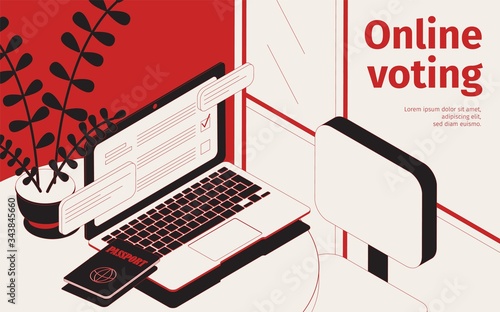 Online Voting Isometric Background