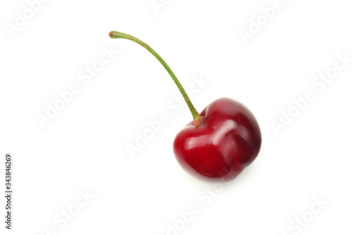 red cherry isolated on white background. Top view © Tatiana