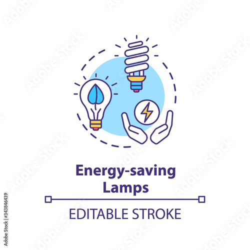 Energy saving lamp concept icon