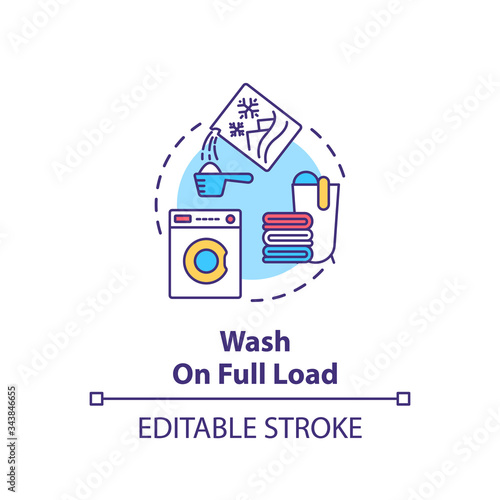 Wash laundry on full load concept icon