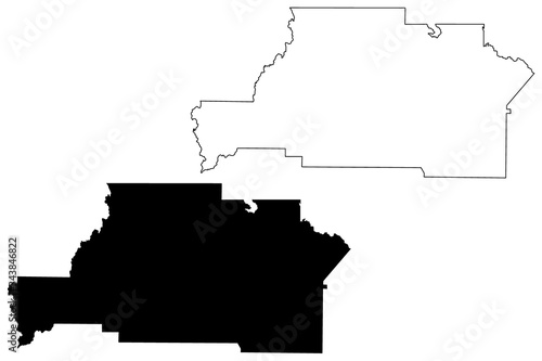 Spalding County, Georgia (U.S. county, United States of America,USA, U.S., US) map vector illustration, scribble sketch Spalding map