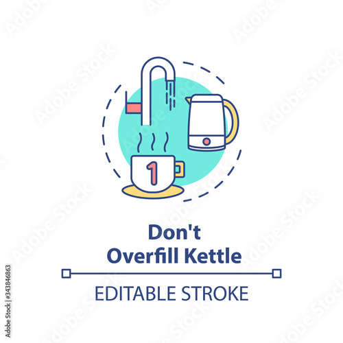 Not overfill kettle concept icon