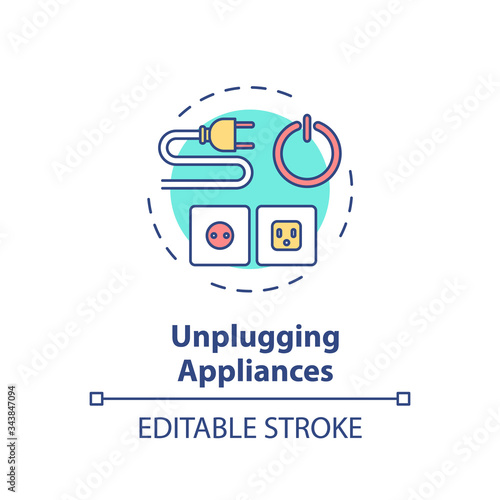 Unplugging appliance concept icon