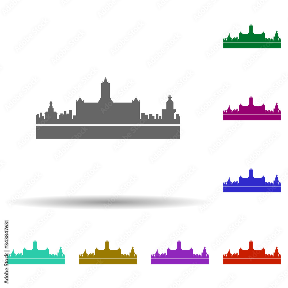 Cape town detailed skyline multi color icon. Simple glyph, flat vector of cities icons for ui and ux, website or mobile application