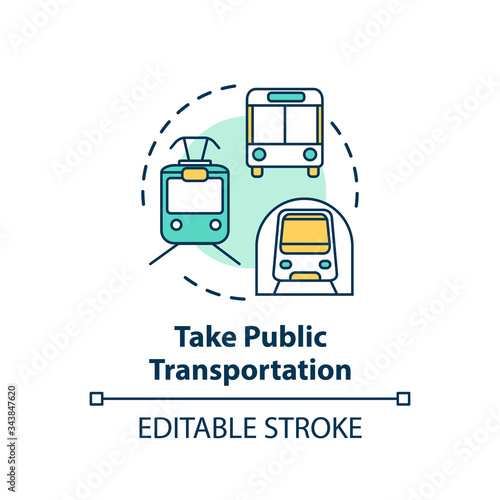 Take public transportation concept icon