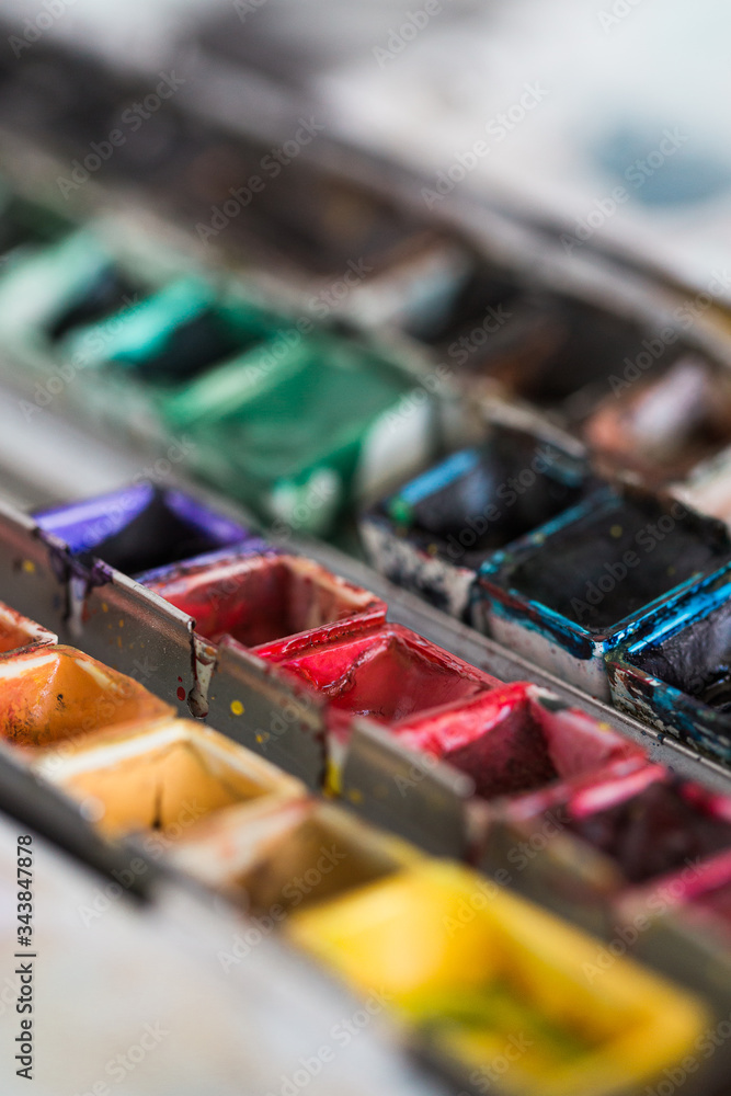 Farbnapf Auswahl gebraucht Aquarellfarben Wasserfarben Farbnapf Auswahl gebraucht Aquarellfarben Wasserfarben