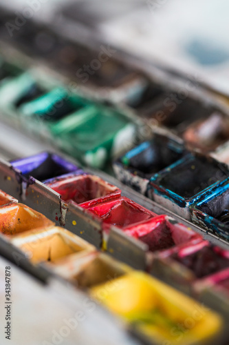 Farbnapf Auswahl gebraucht Aquarellfarben Wasserfarben