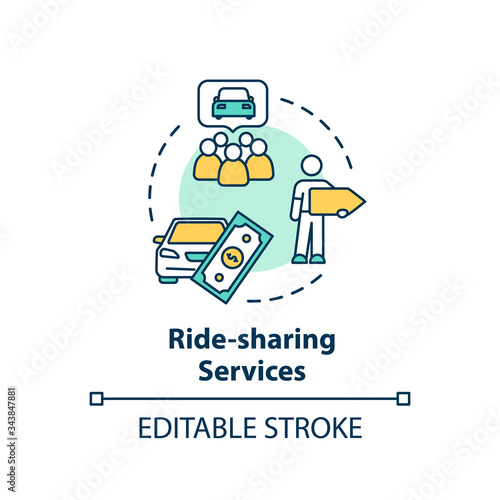 Ride share service concept icon