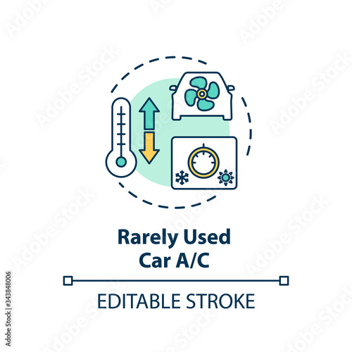 Rarely used car air con concept icon