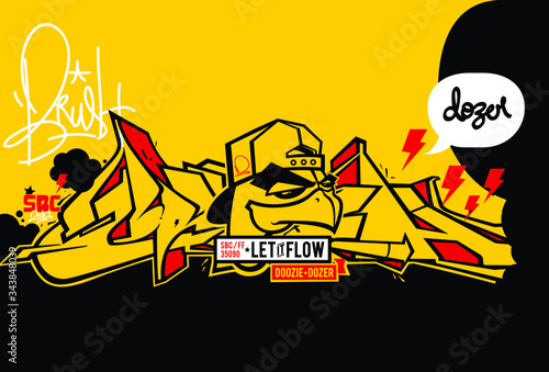 Urban art graffiti style, lettering, font elements and more