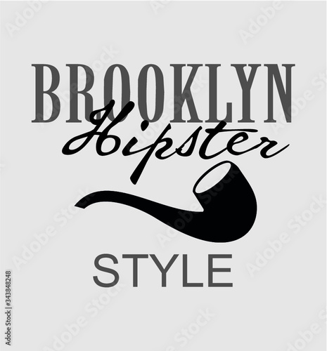 Brooklyn print and embroidery graphic design vector art