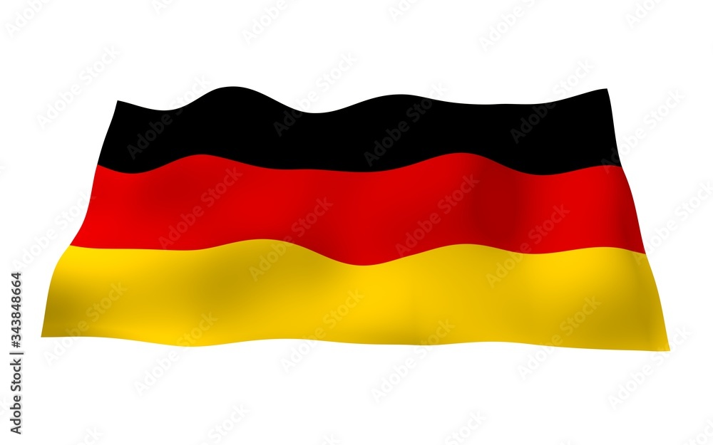 Flag of Germany. Wide format 3D illustration. State symbol of the Federal Republic of Germany. 3D rendering Flag of Germany. Wide format 3D illustration. State symbol of the Federal Republic of Germany. 3D rendering
