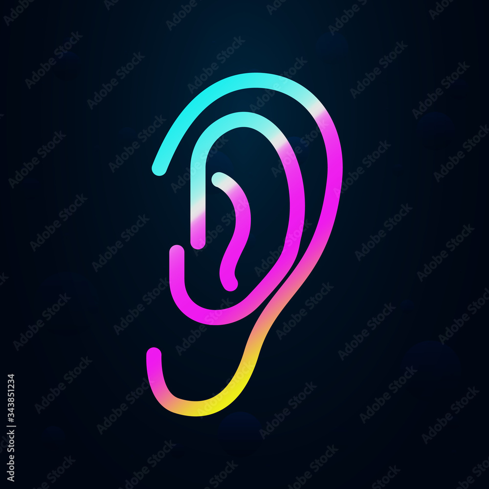 Human ear nolan icon. Simple thin line, outline vector of health icons for ui and ux, website or mobile application Human ear nolan icon. Simple thin line, outline vector of health icons for ui and ux, website or mobile application