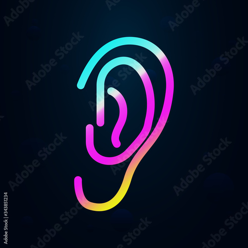 Human ear nolan icon. Simple thin line, outline vector of health icons for ui and ux, website or mobile application
