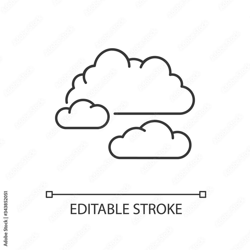Cloudy weather pixel perfect linear icon Cloudy weather pixel perfect linear icon