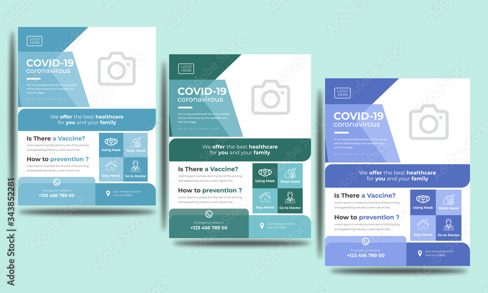 creative covid -19 medical flyer design template. creative covid -19 medical flyer design template.