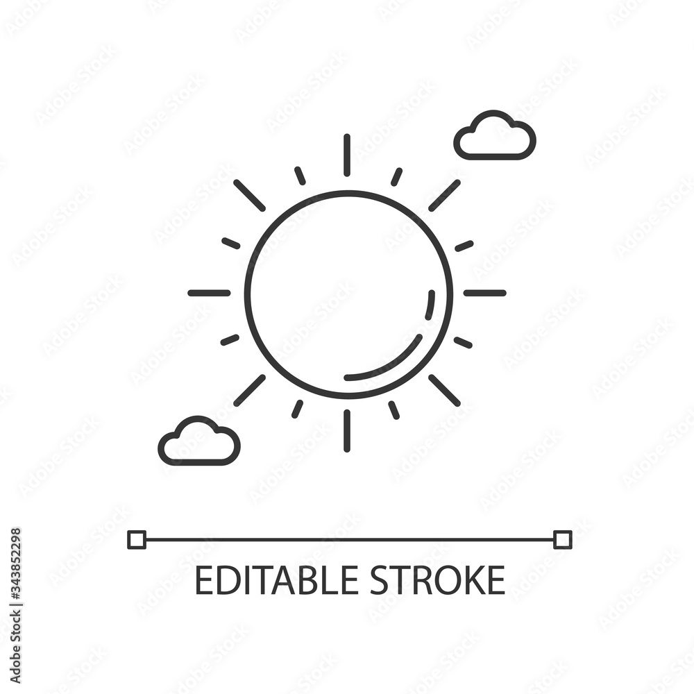 Clear sunny sky pixel perfect linear icon Clear sunny sky pixel perfect linear icon