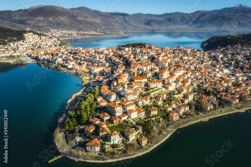 Aerial view of Kastoria in Western Macedonia, Greece