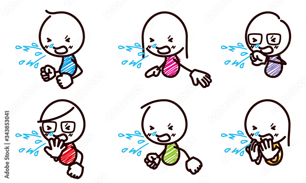 棒人間のイラスト/くしゃみ