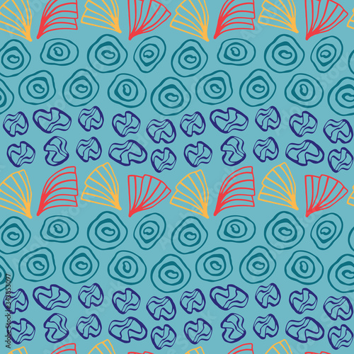 seamless repeating pattern with colorful abstract shapes