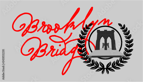 Brooklyn print and embroidery graphic design vector art