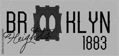 Brooklyn print and embroidery graphic design vector art