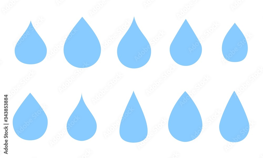 Vector simple water drop icon set. Blue droplet shapes collection Vector simple water drop icon set. Blue droplet shapes collection