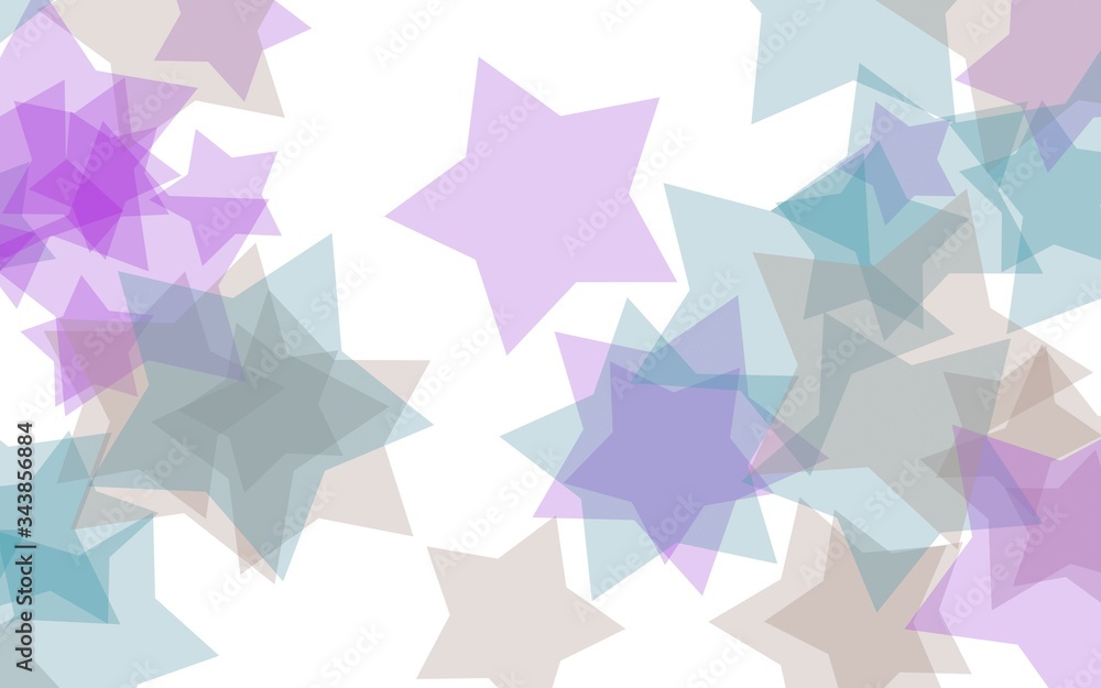 Multicolored translucent stars on a white background. Red tones. 3D illustration Multicolored translucent stars on a white background. Red tones. 3D illustration