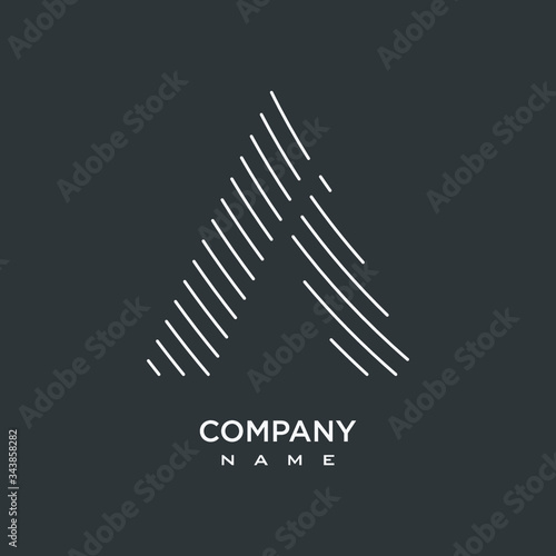 line art vector of  an alphabet A