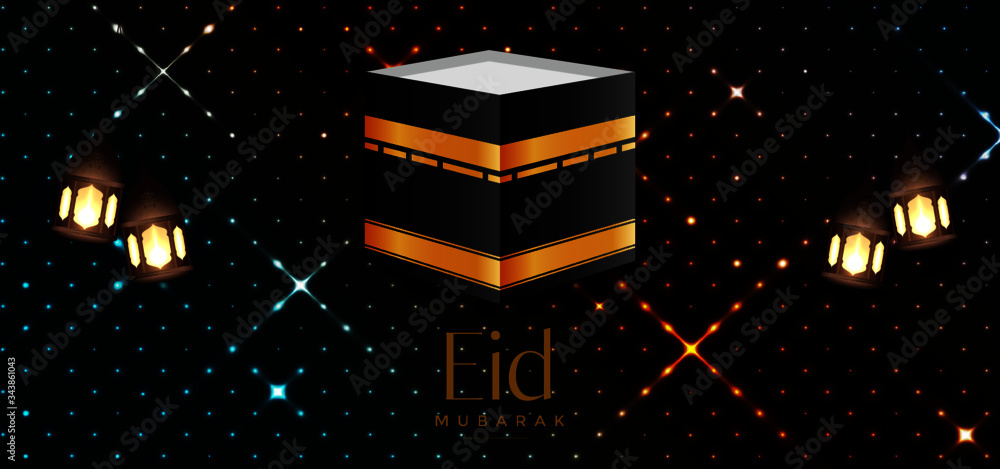 Eid mubarak design background vector illustrator