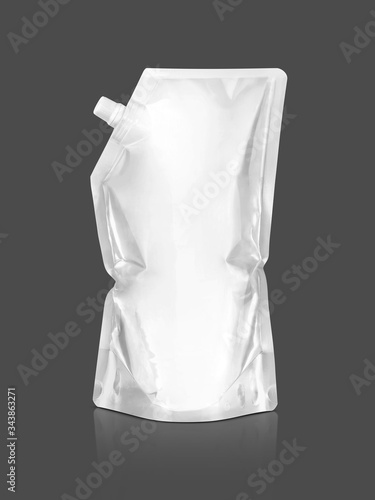 Принти на полотні white plastic pouch for product refill design isolated on gray background