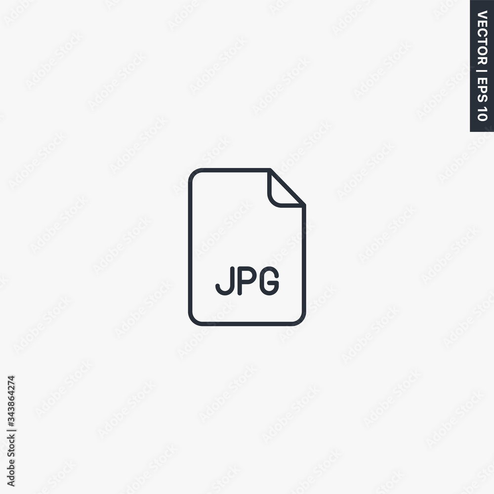 JPG file format, linear style sign for mobile concept and web design JPG file format, linear style sign for mobile concept and web design