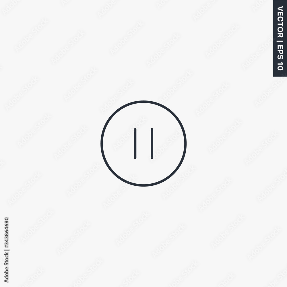 Pause, linear style sign for mobile concept and web design Pause, linear style sign for mobile concept and web design