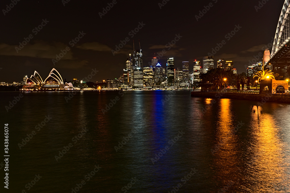 Sydney Opera House at night from Milsons Point