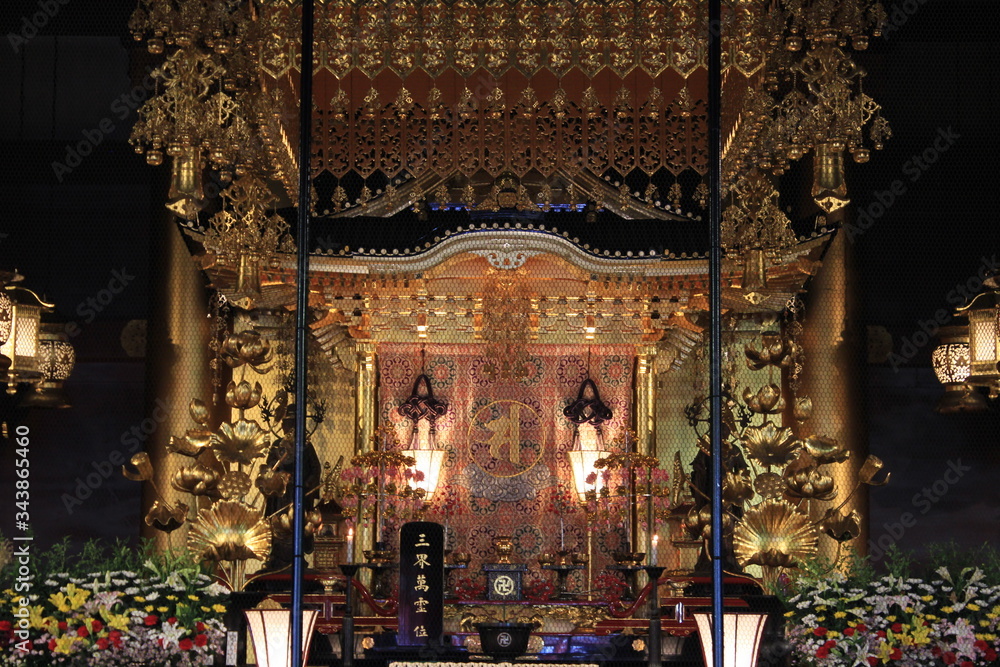 Altar inside Sensoji Temple, Asakusa. 