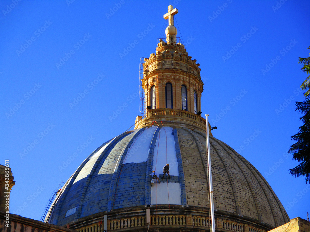 Carmelite Church cupola.
Valletta. Malta Island. 