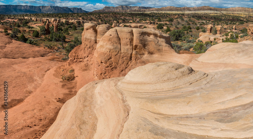 Hoodoo On Slick Rock Walls on The Kaiparowits Plateau,Devils  Rock Garden, Grand Staircase-Escalante National Monument,Utah, USA photo