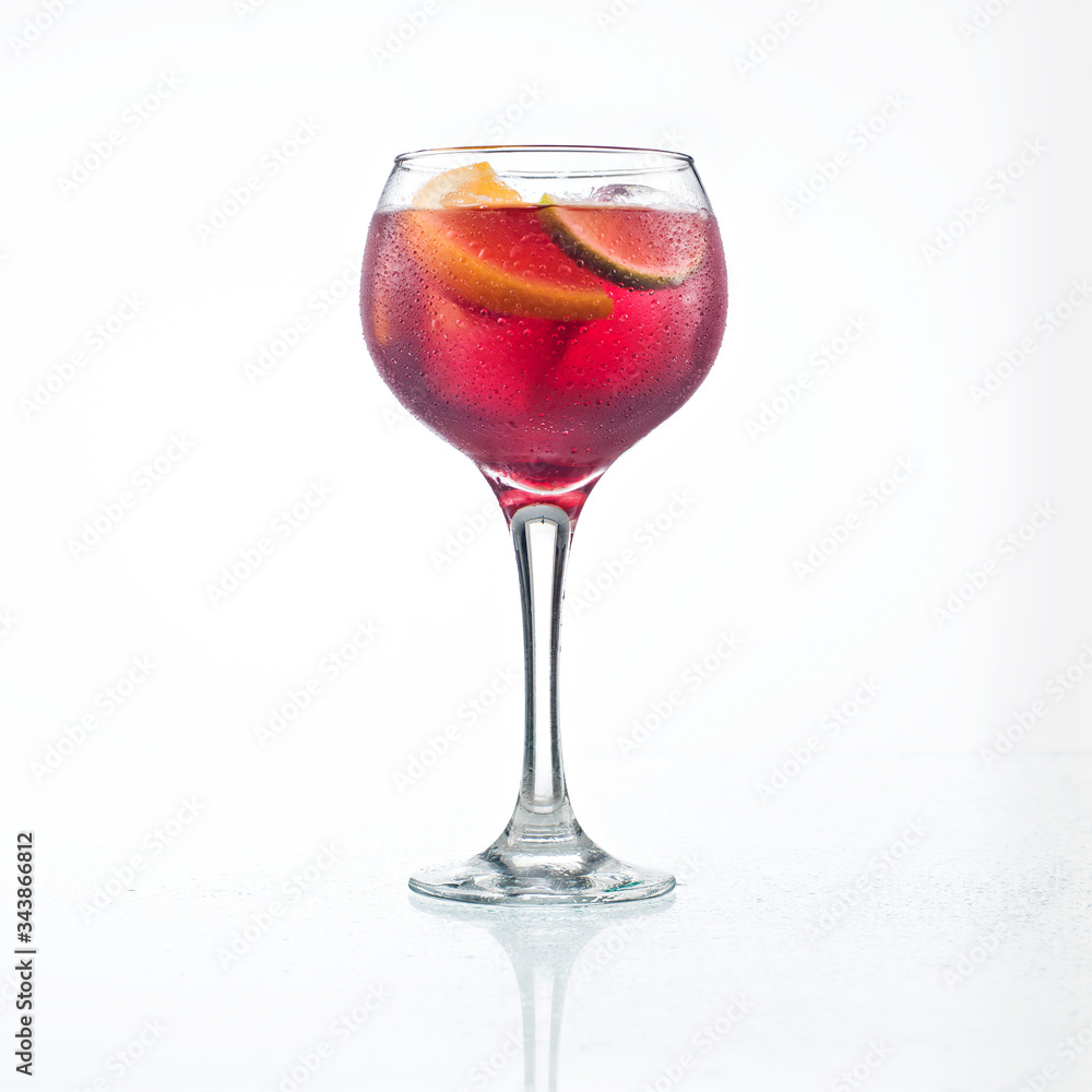 Glass of fresh cold sangria Glass of fresh cold sangria