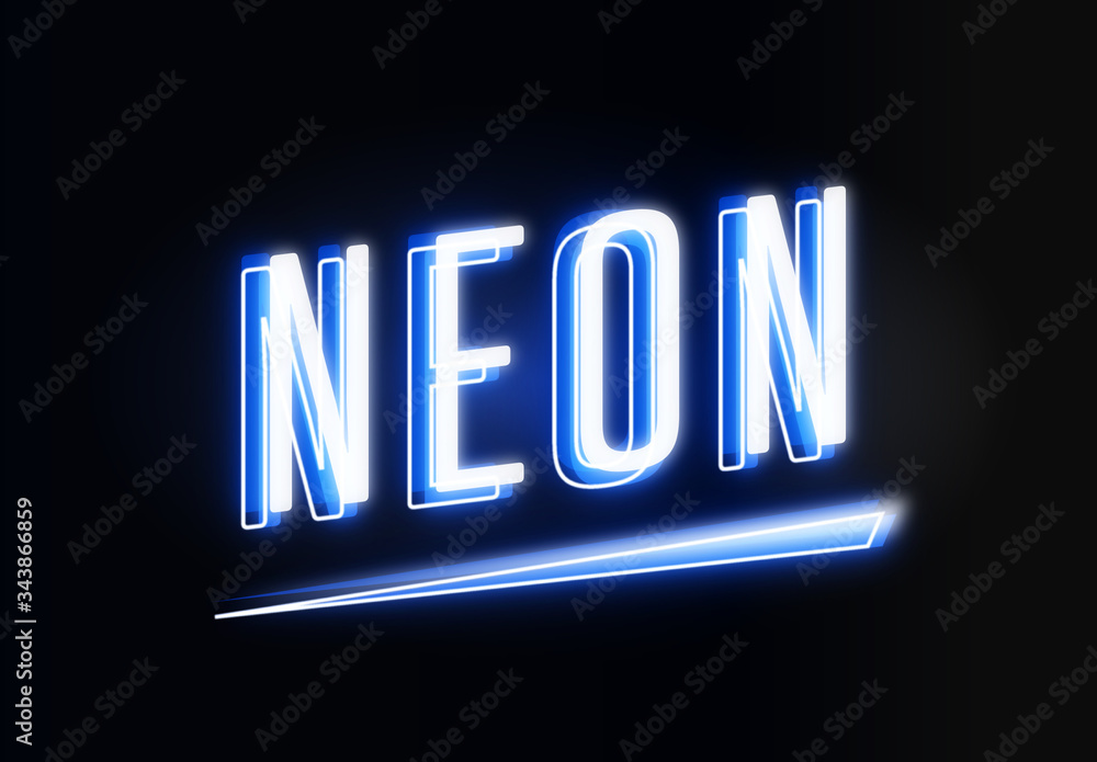 Double Neon Text Effect Mockup Stock Template | Adobe Stock