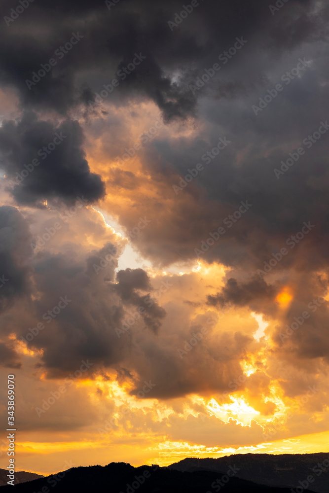 Fototapeta premium Moody clouds at Sunset