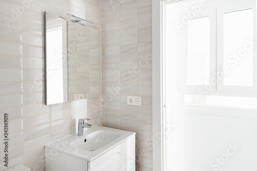 Interior of clean modern bathroom