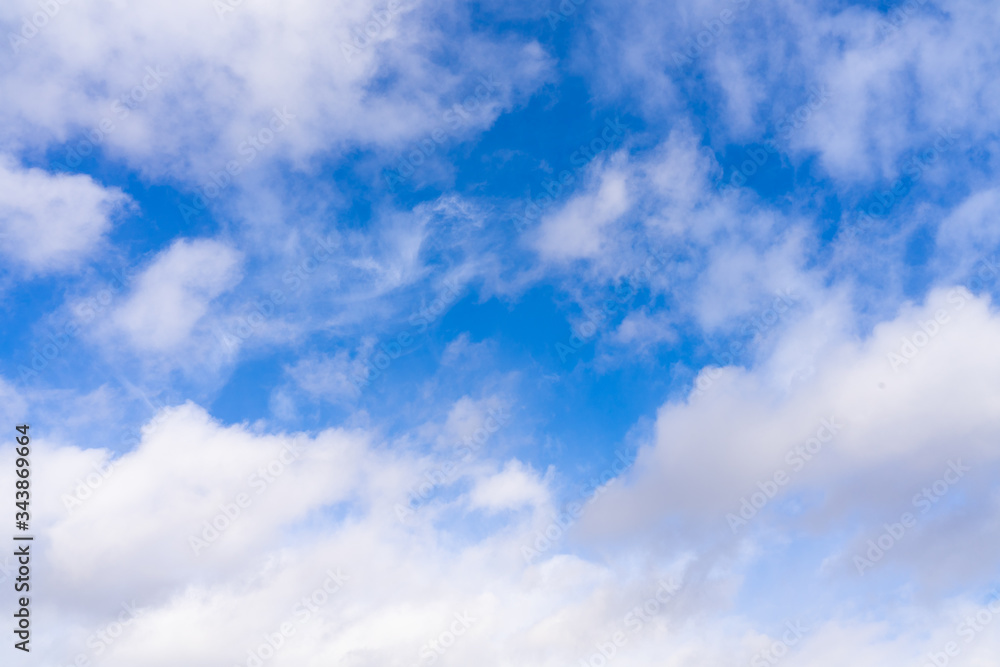 Fototapeta premium blue sky with beautiful contrasting clouds