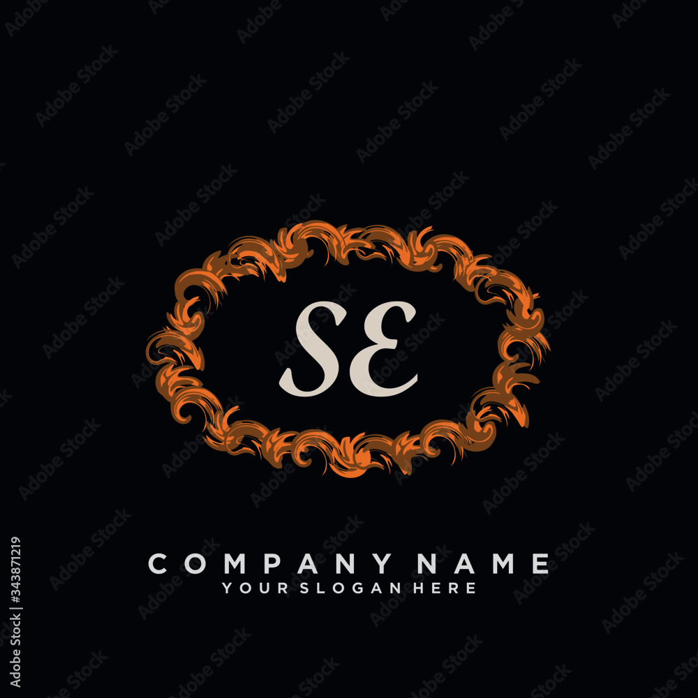 Initial Letter SE Logo With circle Template Vector Initial Letter SE Logo With circle Template Vector