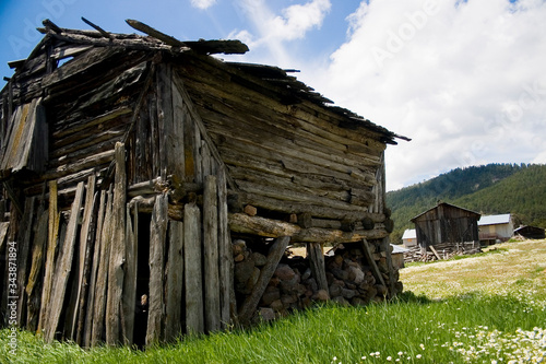 old wooden house in the mountains