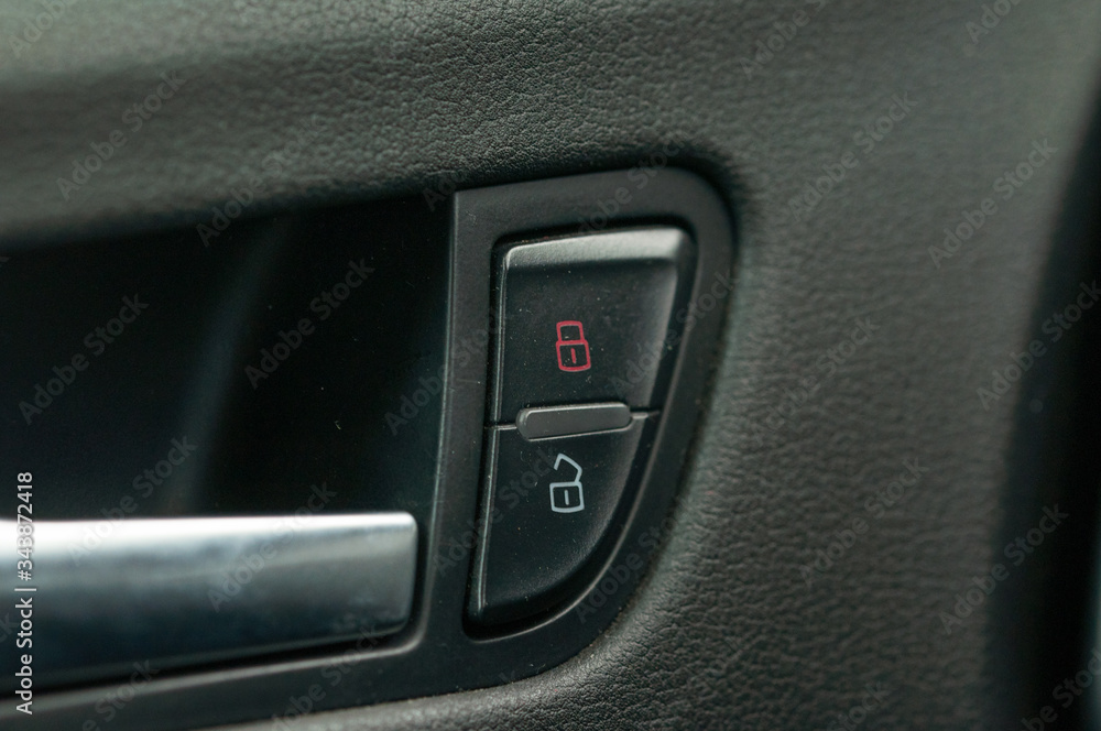 View from inside a car on a part of dashboard