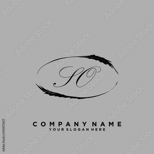 Initial Letter SO Logo With circle Template Vector
