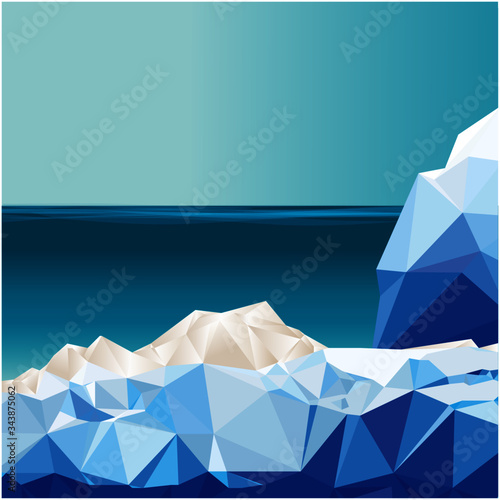 ice covered landscape, abstract geometric background