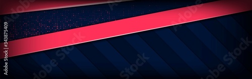 abstract 3d overlap layer background with red lines shape